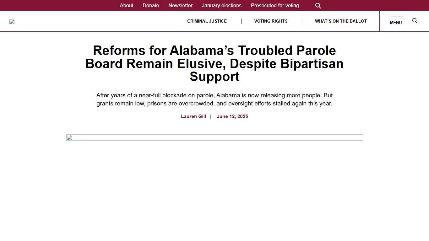 Reforms for Alabama’s Troubled Parole Board Remain Elusive, Despite Bipartisan Support Bolts