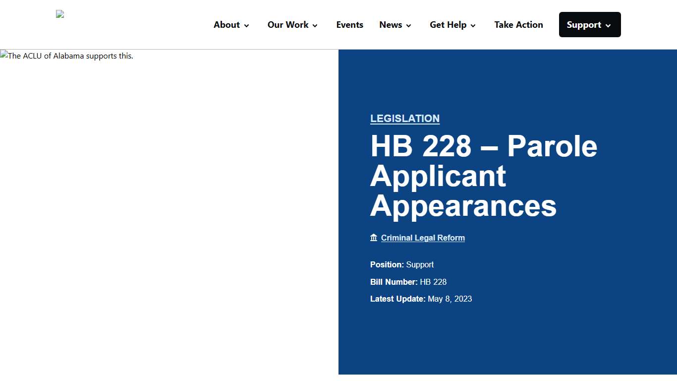 HB 228 – Parole Applicant Appearances - ACLU of Alabama